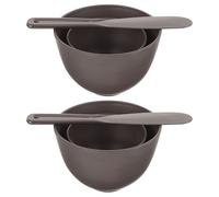 EPIGEIST Juego de 6 Piezas para Mascarillas Faciales con 4 Boles de Silicona Negro Café 2 Grandes y 2 Medianos y 2 Espátulas Grandes Set para Mezclar Mascarillas Caseras Uso Doméstico