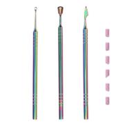 EPIGEIST Juego de Herramientas para Manicura de Metal Doble Punta en Colores Titanio, Kit con 3 Empujadores de Cutículas, 6 Limas de Uñas y Bolsa Pvc, Adecuado para Cuidado Profesional