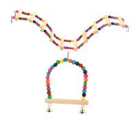 EPIGEIST Juguetes para Jaula de Pájaros con Columpio y Escalera de Madera Soporte para Periquitos y Resistente y Fácil de Usar para Masticar y Entretenimiento de Aves Pequeñas