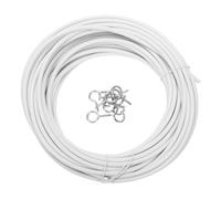 EPIGEIST Kit de Accesorios para Cortinas con Alambre de Resistente sin Deformación Ganchos Forma de Signo de Interrogación y Anillas para Hogar para Colgar Cortinas y Cuadros Balcones y