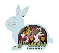 EPIGEIST Letrero de Mesa de Conejito de Pascua de Madera Natural, Figura Decorativa Rústica para Centros de Mesa, Manualidades y Adornos de Pascua para Decoración de Granja