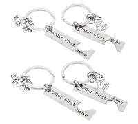 EPIGEIST Llaveros de Acero Inoxidable para Inauguración de Casa Juego de 2 Colgantes Números en Forma de Corazón Obsequio para Nuevos Propietarios y Parejas Recuerdo para Mudanza y