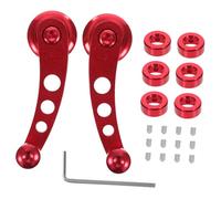EPIGEIST Manilla para Ventana de Coche Aluminio Juego Derecho con Clip Montaje Accesorios para Puertas Manuales Color Rojo