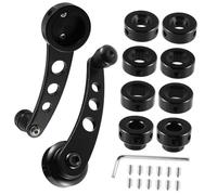 EPIGEIST Manivelas de Aluminio para Elevalunas Manuales de Puertas de Coche Repuesto Resistente con Clip de Montaje y Adaptadores Compatible con Puertas Interiores y Exteriores Color Negro