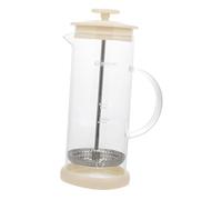 EPIGEIST Manual Espumador de Leche con Jarra de Acero Inoxidable y Vidrio Bomba de Mano Ergonómica para Cappuccinos y Lattes Hogar y Cafeterías