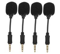 EPIGEIST Micrófono de Grabación Portátil Reducción de Ruido, 4 Piezas Mini, Compatible Móvil y Pc, Color Negro, Plug and Play para Karaoke, Transmisiones y Conferencias