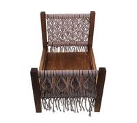 EPIGEIST Mini Cama de Madera para Fotos de Recién Nacidos Detalles de Macramé Bohemio, Soporte Suave y Seguro para Estudio Fotográfico de Bebés en Casa o Estudio, Accesorio Ligero