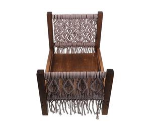EPIGEIST Mini Cama de Madera para Fotos de Recién Nacidos Detalles de Macramé Bohemio, Soporte Suave y Seguro para Estudio Fotográfico de Bebés en Casa o Estudio, Accesorio Ligero