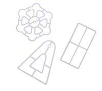 EPIGEIST Molde para Galletas de Fondant Forma de Noria y Molino, 3 Unidades, Plástico Seguro, para Decoración y Horneado de Pasteles y Postres en Casa