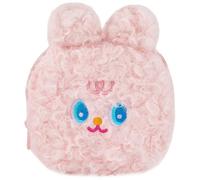 EPIGEIST Neceser de Felpa Pequeño Forma de Media Luna Diseño de Conejito Rosa Organizador para Cosméticos y Compresas Bolsa de Almacenamiento Portátil y Práctica para Uso Diario