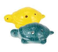 EPIGEIST Ocarina Clásica de Cerámica 6 Agujeros en Forma de Tortuga para Niños, Fácil de Aprender y Tocar, Pack de 2 Unidades Adecuado para Principiantes
