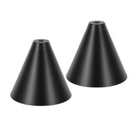 EPIGEIST Pantalla de Lámpara de Hierro Forjado Mini 2 Piezas Pantalla Cónica para Lámpara de Mesa o Techo Cubierta de Bombilla Vintage Negra Soporte DIY para Decoración Industrial 10