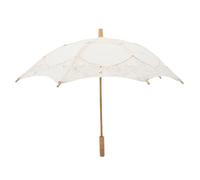 EPIGEIST Paraguas de Encaje Grande Marfil Sombrilla Vintage para Boda y Fotografía Accesorio Artesanal de Algodón Decoración Elegante para Sesiones Infantiles y Eventos Nupciales