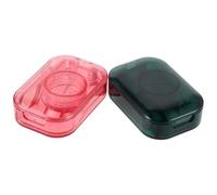 EPIGEIST Pastillero Portátil para Mascotas Pequeñas 2 Piezas con Cortador y Trituradora de Medicamentos, Organizador Múltiple de Pastillas en Plástico Seguro, Colores Rosa y Verde,