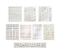 EPIGEIST Pegatinas de Agua para Ojos y Cejas de Muñecas 8 Piezas Diseños Variados Adhesivos para Manualidades Arcilla y Decoración de Figuras Uso Fácil para Proyectos Creativos