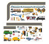 EPIGEIST Pegatinas de Pared para Habitación Infantil Set 2 Piezas 30X60 CM Pegatina Cognitiva de Excavadora y Semáforo Vinilos Decorativos para Dormitorio y Sala de Juegos