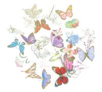 EPIGEIST Pegatinas Vintage para Manualidades de Bricolaje 60 Unidades PET para Álbumes de Recortes y Diarios Diseño de Mariposas y Flores Adhesivos Estéticos para Scrapbooking y