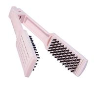 EPIGEIST Peine Alisador en Forma de V para Mujer 1 Unidad Tamaño Mini Cepillo Portátil Doble Función Alisar y Rizar Cabello Antiencrespamiento Viaje Rosa