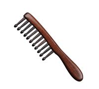 EPIGEIST Peine de Madera de Sándalo para Masaje de Cabelludo Dientes Anchos y Redondeados Peine para Cabello Rizado con Mango Ergonómico para Cuidado Natural del Cabello