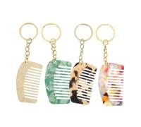 EPIGEIST Peine Pequeño de Dientes Anchos para Cabello Mojado 4 Unidades 5,3 Cm X 3,1 Cm Acetato Portátil Llavero para Viaje y Uso Diario