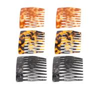 EPIGEIST Peinetas Pequeñas Estampado de Leopardo, Juego de 6 Piezas en Gris, Ámbar y Tono Tigre, Mini Peines Laterales Portátiles para Peinar y Desenredar, Accesorios Cabello de