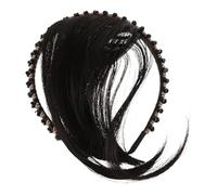 EPIGEIST Peluca Sintética Para Mujeres Con Flequillo y Diadema Peluca Natural Para Cubrir Cabello Blanco La Frente Múltiples
