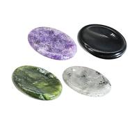 EPIGEIST Placas Raspadoras Naturales De Cristal 4 Unidades Tamaño Mini Para Masaje Facial y Alivio De Ansiedad Herramienta Gua Sha Portátil Para Relajación y Cuidado Piel