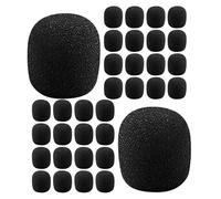 EPIGEIST Protectores para Micrófono de Diadema 200 Unidades Funda de Espuma Negra 30X22X8 MM Parabrisas Antiviento para Micrófonos Pequeños Accesorios para Eventos y Conferencias