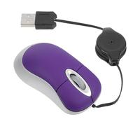 EPIGEIST Ratón Portátil USB Cable Retráctil, Mini Ratón Óptico 1000 dpi, Pequeño y Cómodo Morado, para Ordenador y Uso en Oficina