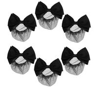 EPIGEIST Redecilla Para Moño Lazo 6 Piezas Tamaño Malla Fina Para Mujeres y Niñas Uso Profesional y Diario Cabello Negro