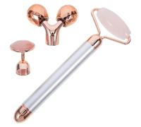 EPIGEIST Rodillo Facial de Jade 3 1 Natural Palo de Masaje Eléctrico Herramienta para Masaje Facial Antiedad para Piel Suave y Reducción de Arrugas Color Plata