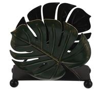 EPIGEIST Servilletero Metálico Moderno de Hierro Diseño Hoja de Ginkgo Verde y Dorado Dispensador Compacto para Servilletas y Toallas de Papel en Cocina Comedor y Oficina Organizador