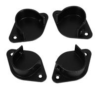 EPIGEIST Soportes para Barra de Ropa de Armario de Acero Inoxidable 32mm Negros, Juego de 4 Piezas Brida para Montaje Resistente, Soporte Central para Colgar Prendas en Armarios