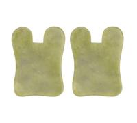 EPIGEIST Tabla de Raspado de Jade Natural 2 Piezas 5.3x7.5 Cm Masajeador Facial para Cuidado Piel Circulación Sanguínea Uso Corporal