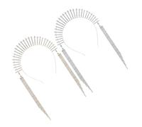 EPIGEIST Tocado Diadema de Gemas de Imitación 2 Piezas, Tiara Cristal Borlas, Tamaño Único, para Mujeres Boda y Fiesta, Colores Dorado y Plateado