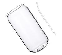 EPIGEIST Vasos de Vidrio Resistentes al Calor con Pajita Transparente para Jugos Café y Cócteles Diseño Ergonómico y Acabado para Uso Doméstico
