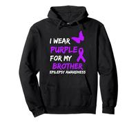 Epilepsy Awareness I Wear Purple For My Brother Ribbon Sudadera con Capucha