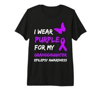 Epilepsy Awareness I Wear Purple For My Granddaughter Ribbon Camiseta Premium