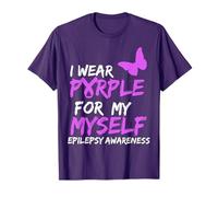 Epilepsy Awareness I Wear Purple for Myself Butterfly Ribbon Camiseta