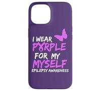 Epilepsy Awareness I Wear Purple for Myself Butterfly Ribbon Carcasa para iPhone 15