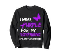Epilepsy I Wear Purple For My Boyfriend Ribbon Sudadera