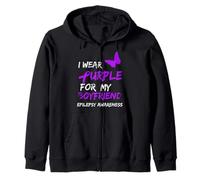 Epilepsy I Wear Purple For My Boyfriend Ribbon Sudadera con Capucha