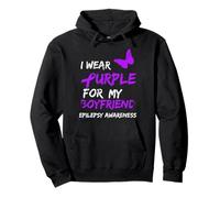 Epilepsy I Wear Purple For My Boyfriend Ribbon Sudadera con Capucha