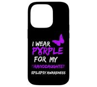 Epilepsy I Wear Purple For My Granddaughter Ribbon Carcasa para iPhone 14 Pro