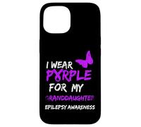 Epilepsy I Wear Purple For My Granddaughter Ribbon Carcasa para iPhone 15