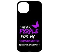Epilepsy I Wear Purple For My Granddaughter Ribbon Carcasa para iPhone 15 Plus