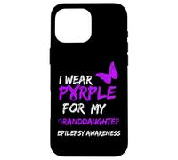 Epilepsy I Wear Purple For My Granddaughter Ribbon Carcasa para iPhone 16 Pro MAX