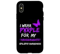 Epilepsy I Wear Purple For My Granddaughter Ribbon Carcasa para iPhone X/XS