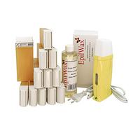EpilWax Royal Kit Depilatorio Completo con : Calentador de Cera Profesional-12 Roll-On de Cera 100 ml Miel-100 Tiras Depilatorias-250 ml de Aceite para después depilación (Royal Miel Series 12)