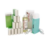EpilWax Royal Kit Depilatorio Completo con: Calentador de Cera Profesional-12 Roll-On de Cera 100 ml Aloè Vera-100 Tiras Depilatorias-250 ml de Aceite para después depilación (Royal Aloè Series 12)